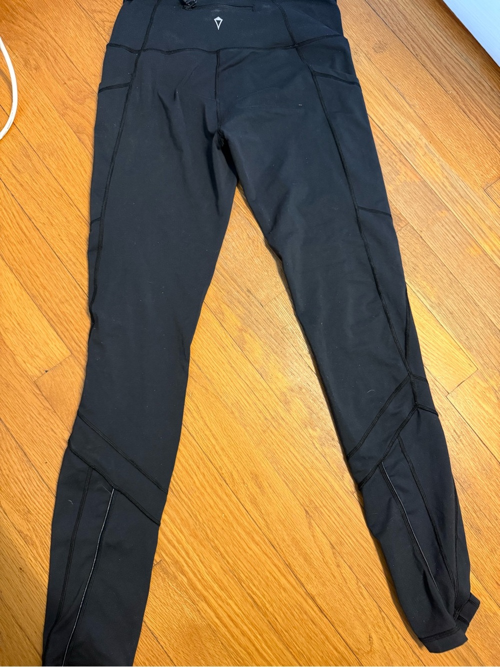 Black Athletic Leggings with Subtle Logo
